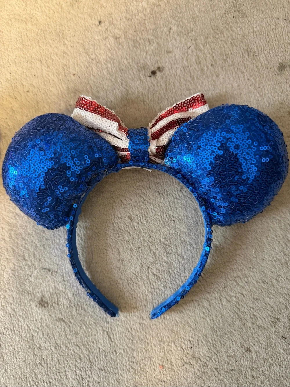 Disney Red White & Blue Sequin Minnie Ear Headband